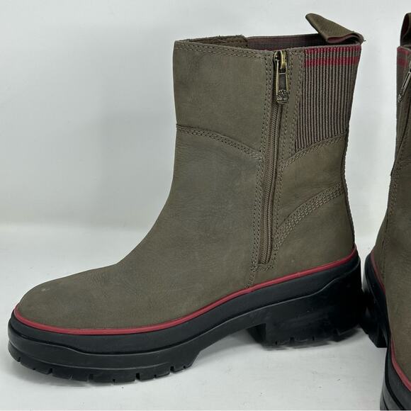 Timberland Courmayeur Valley Women’s Ankle Boot Green Leather A5219 - GREEN - Picture 4 of 11